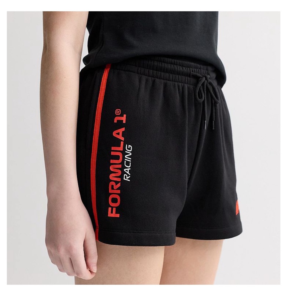 NWT Juniors’ Graphic Formula 1 Black and Red Racing Shorts Matchback (M)
